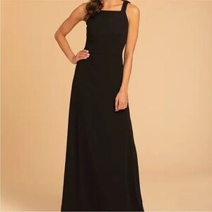 Hayley Paige Occasions style 52013 black floor length chiffon dress size 20